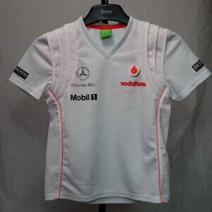 Hugo Boss Kids Vintage Jersey T-Shirt Vodafone Mclaren Mercedes Benz Racing F1